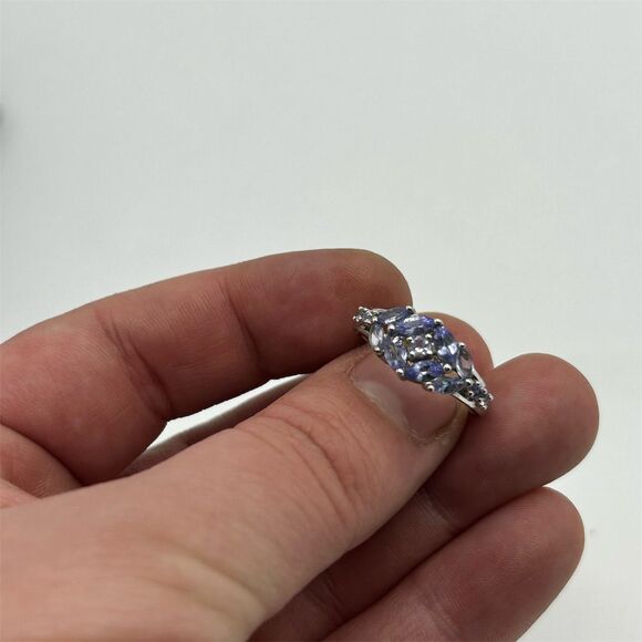 Vintage Stauer Tanzanite Sterling Silver Cocktail Ring One Size - Picture 3 of 5